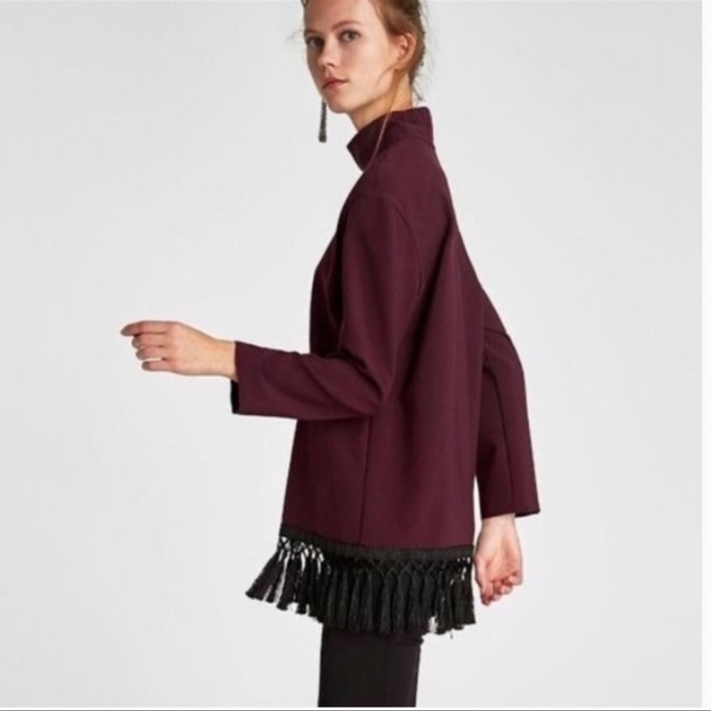 Zara Mock Neck Tunic with Tassels